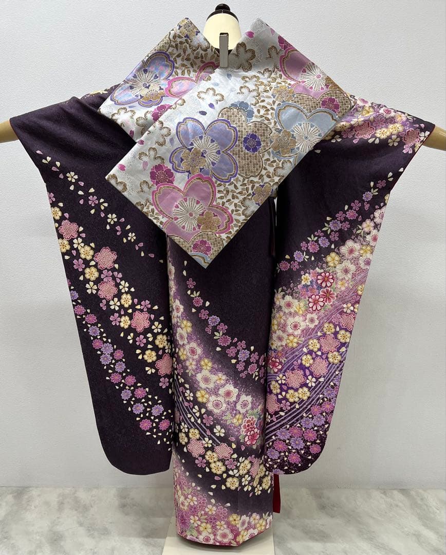 振り袖 フルセット 別誂長襦袢 薄紫 成人式 長尺袋帯 金彩加工 銀通し