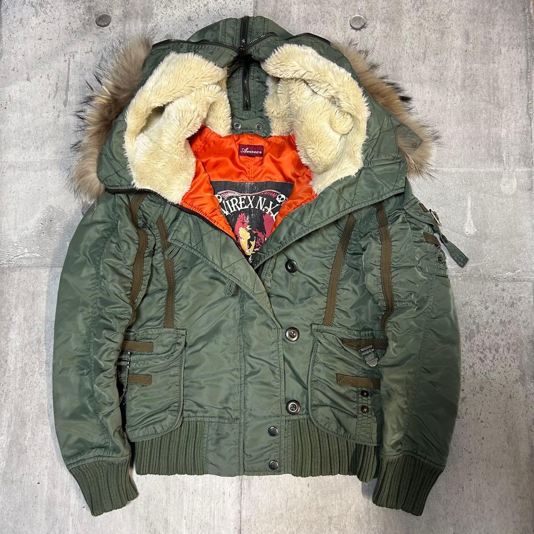 00s archive avirex n-2b fur jacket y2k - メルカリ