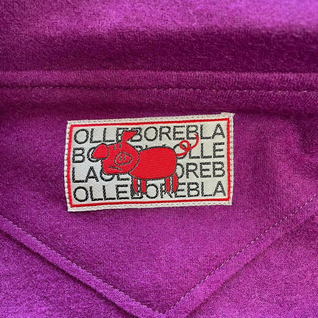 オレボレブラ ウール100% エリ 袖二重仕立て ダブルコート パープル系