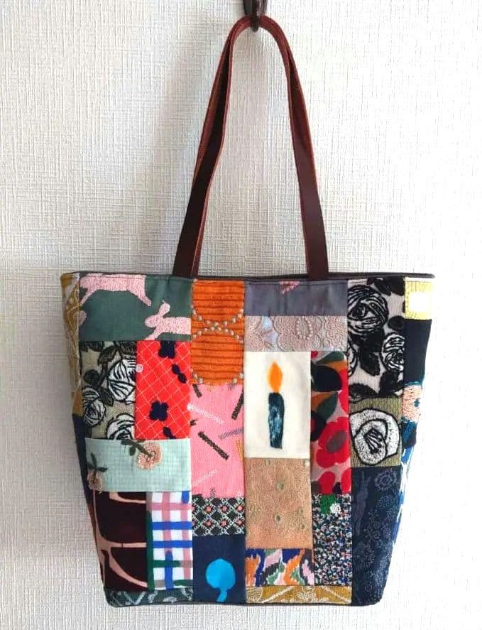 ミナペルホネン 両面パッチワーク マチありトートバッグ - メルカリ