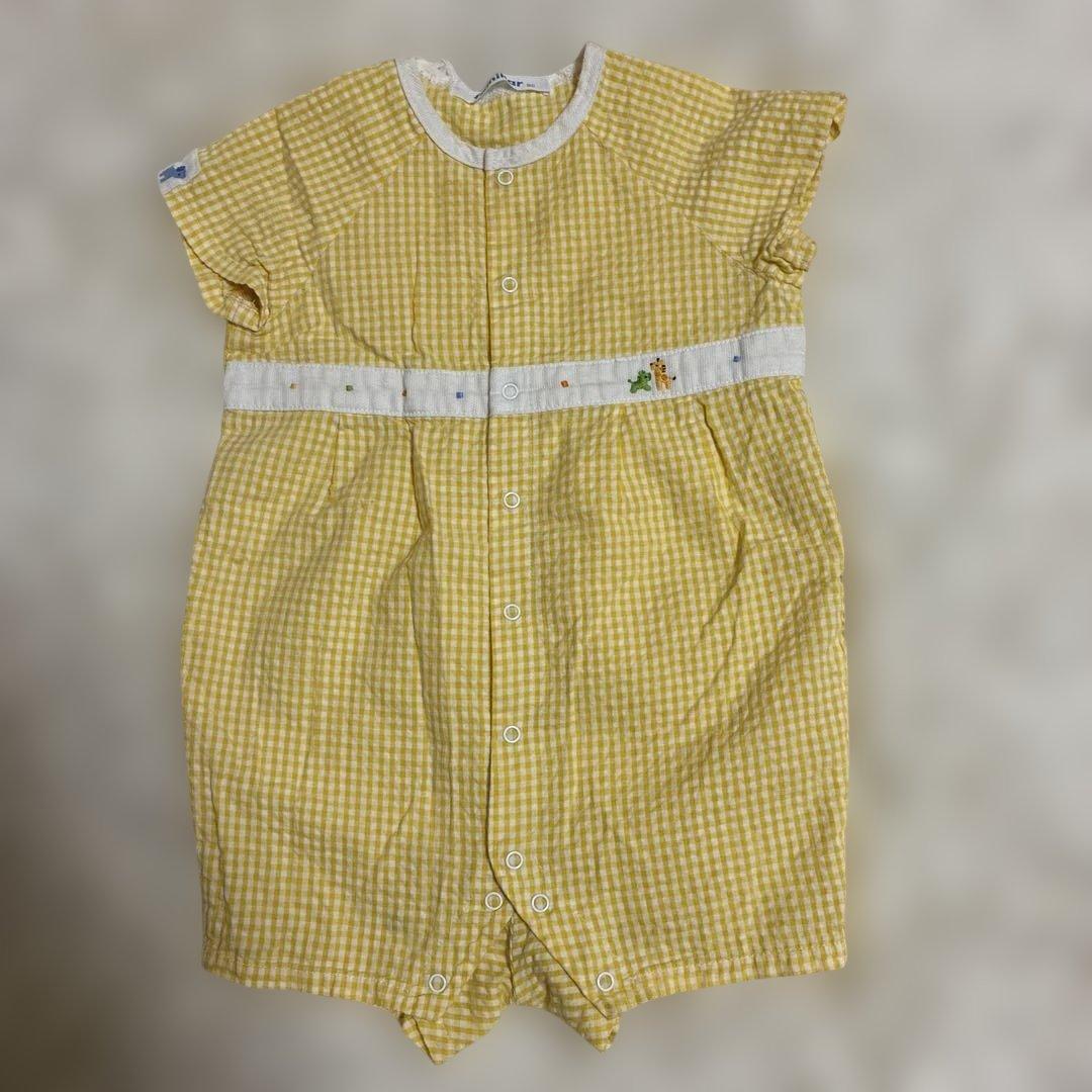 familiar ファミリア イエローロンパース 80 - メルカリ