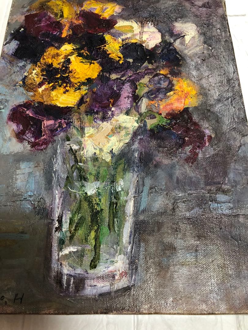 油絵（すみれ）スミレ　訳あり