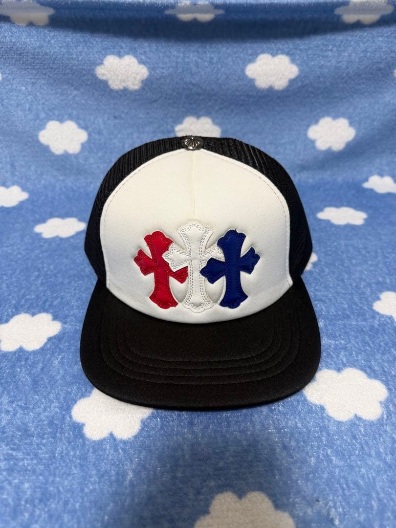 CHROME HEARTS/トリコロール トリプルクロス トラッカーキャップ 楽天市場】CHROME HEARTS Tricolor Triple Cross Patch Trucker Cap