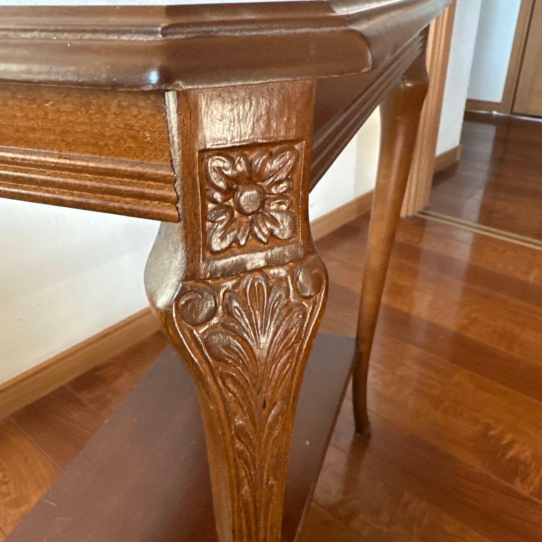 新品家具・インテリア - 象嵌♦︎木製花柄装飾2段サイドテーブル