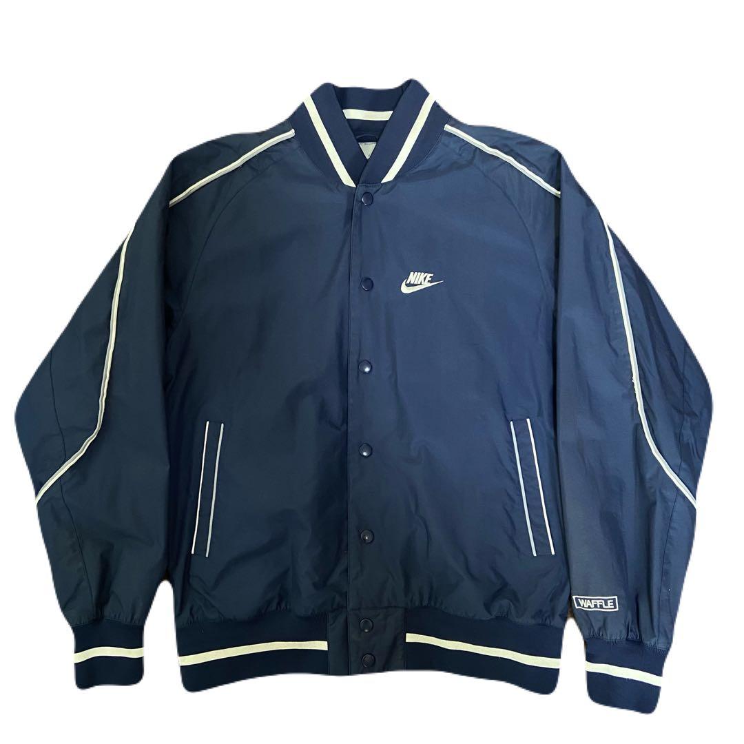 90s〜00s Nike ネイビー ボタン式ナイロンスタジャン WAFFLE - メルカリ