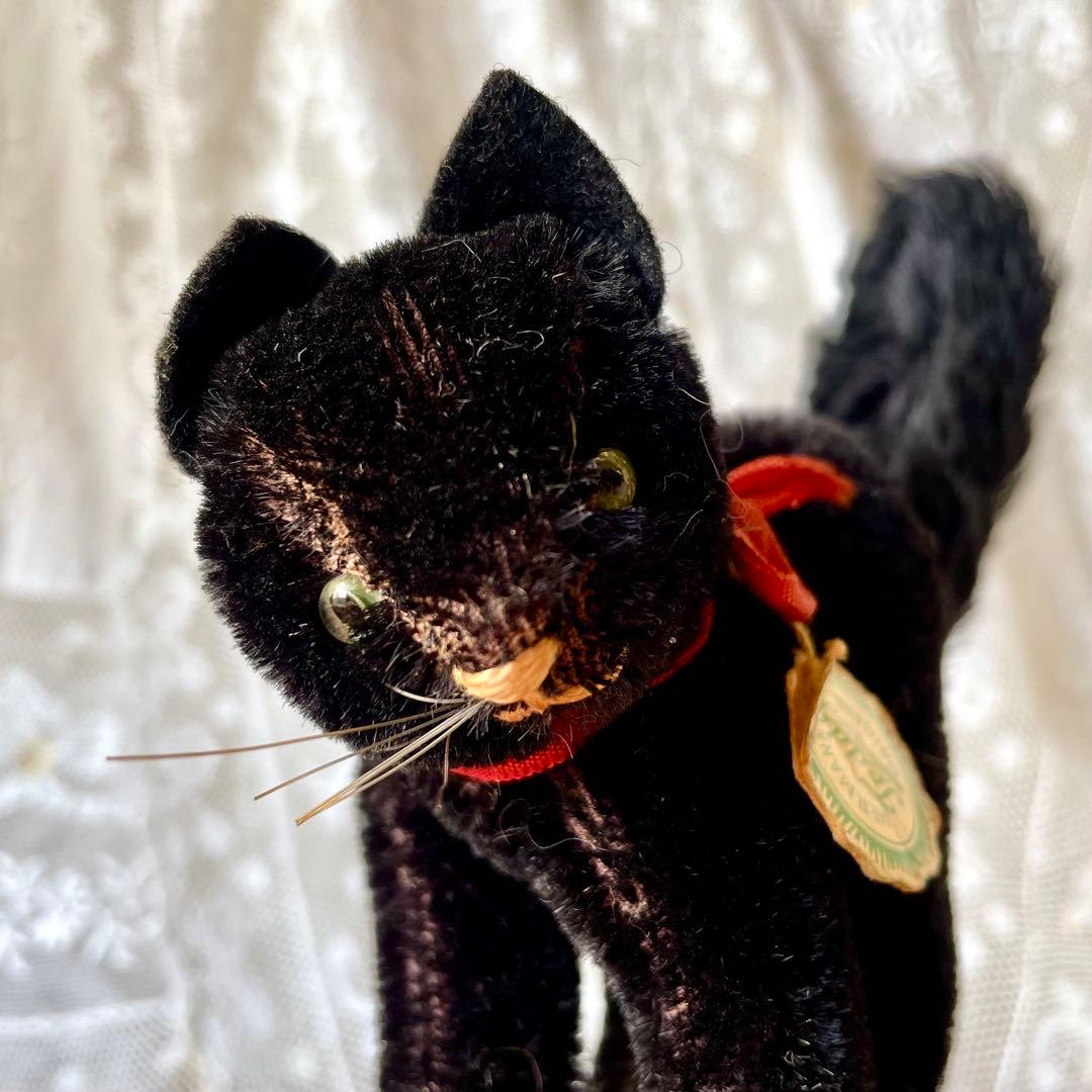 ハーマン黒猫ぬいぐるみ ドイツヴィンテージHERMANN 検フランス
