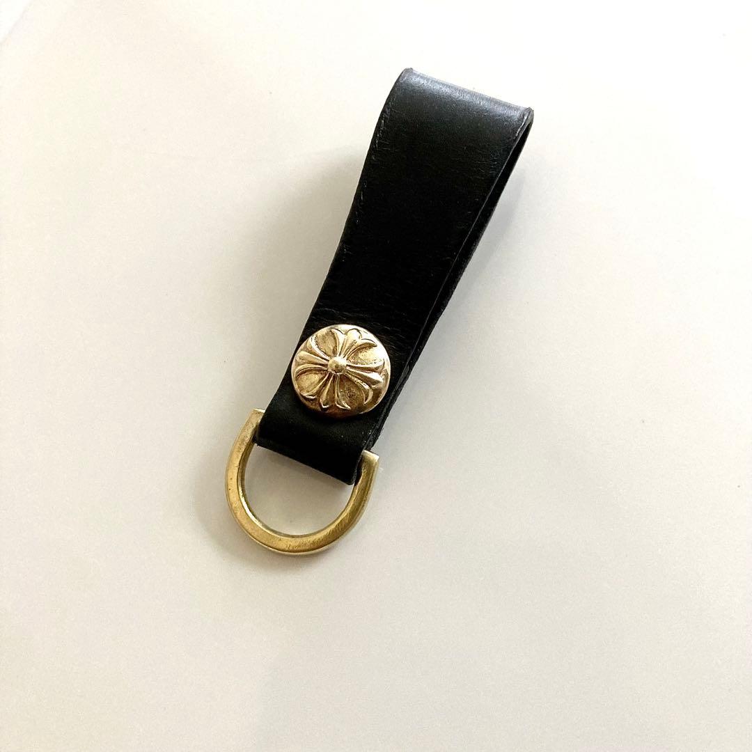 クロスボール 真鍮 ベルトループレザー Dカン ハンドメイド シルバー