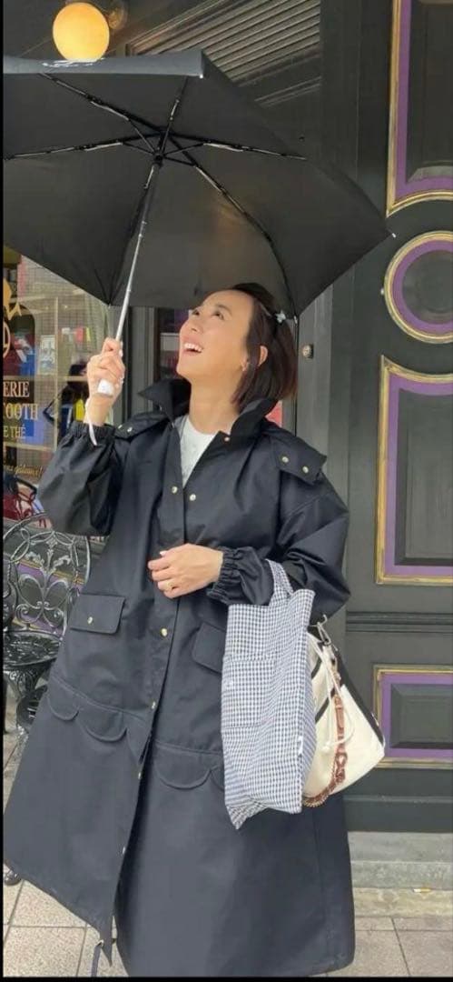 ロージーモンスター　フード付きスカラップレインコート plusnao（プラスナオ） レインコート 手袋付き フェイスガード付き