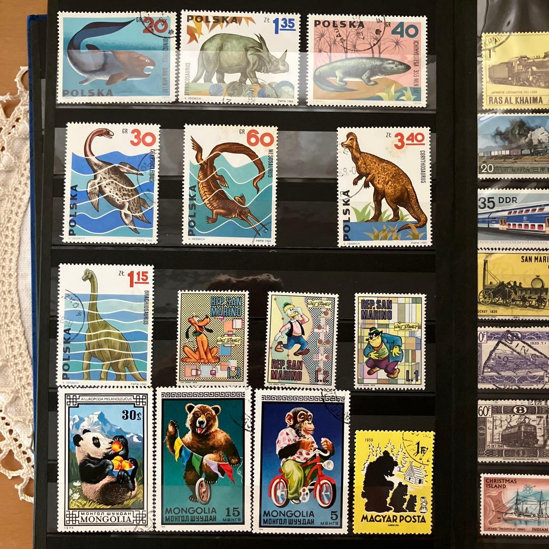 日本、世界の古切手コレクション 古いハガキ3枚 戦前 切手アルバム