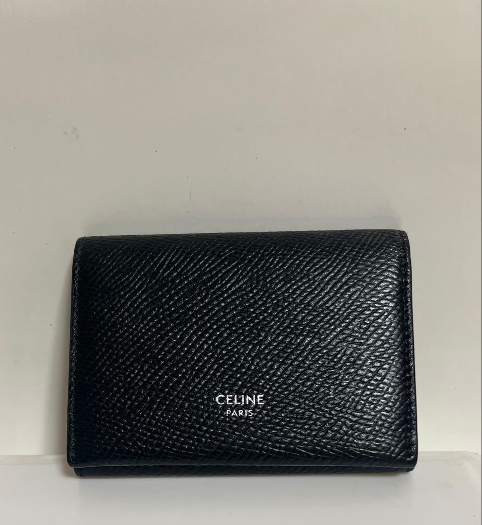 【美品】CELINE 黒 レザー 名刺入れ CELINE - セリーヌ カードケース 名刺入れ レザー ブラックの通販 by