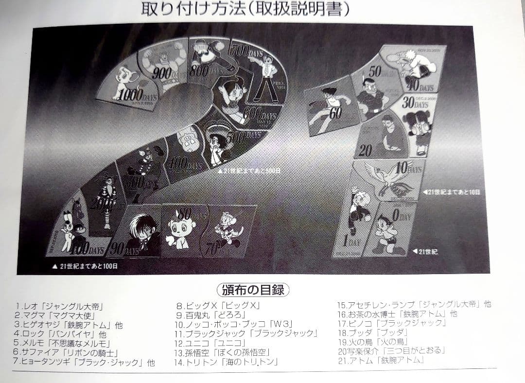 手塚治虫 21世紀カウントダウン ピンバッジ・コレクション 純銀製 21点