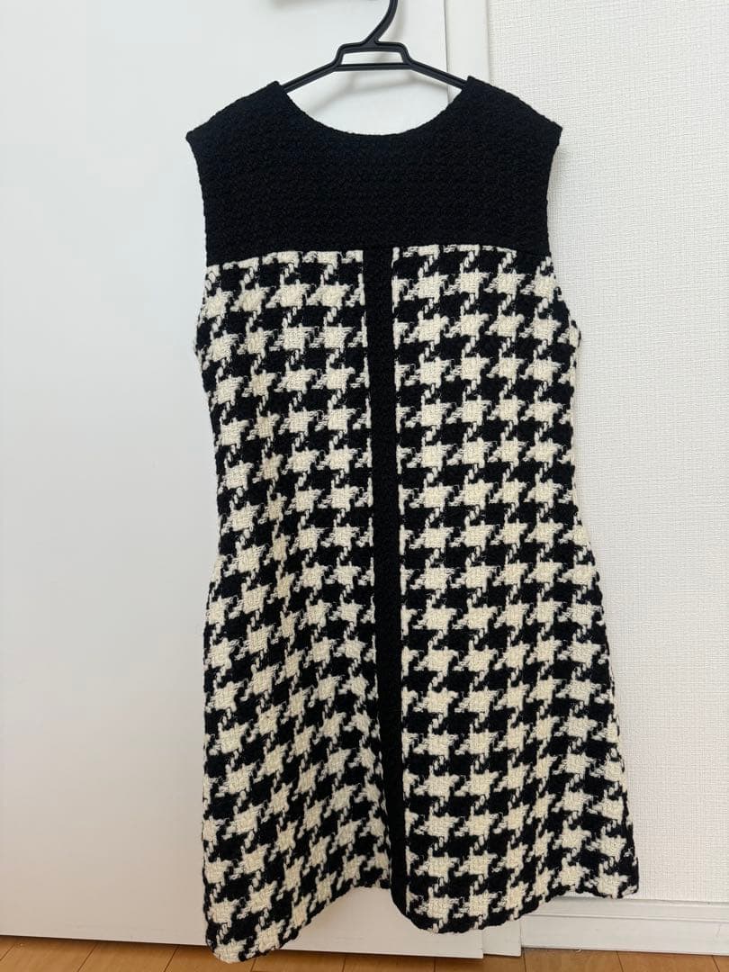 sheller】ハウンドトゥースツイードドレス - メルカリ