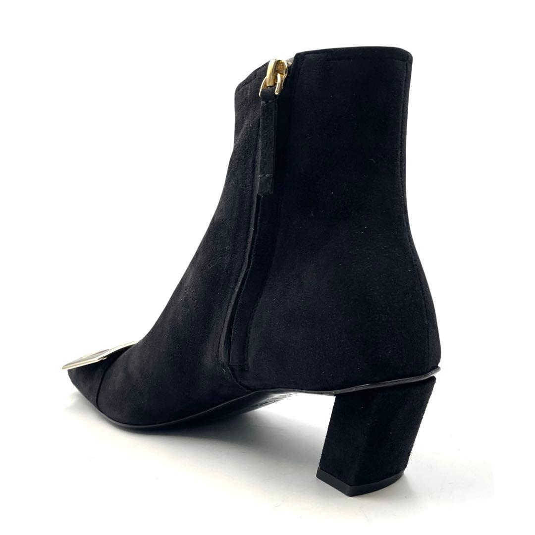 《未使用品》ロジェヴィヴィエ サイドジップブーツ スエード 黒系 36 1/2