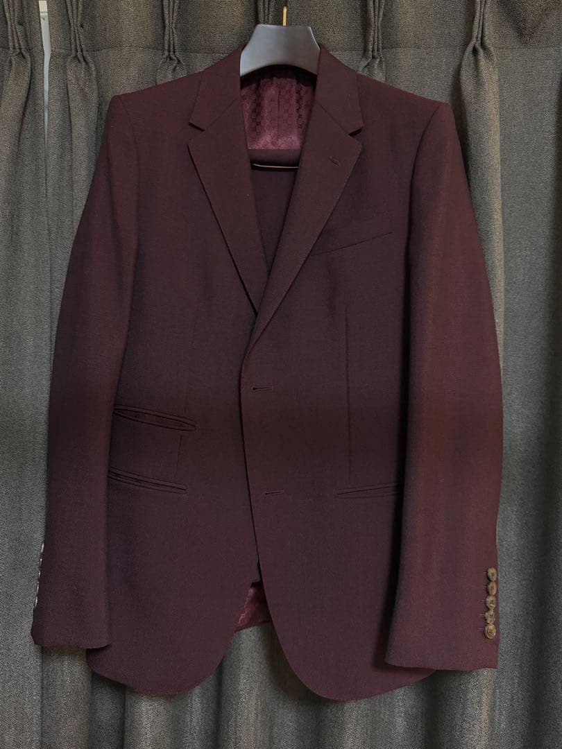 【GUCCI 】メンズ スーツ赤(上下) 美品 GUCCI - 極美品 グッチ GUCCI セットアップ ダブルブレスト スーツ