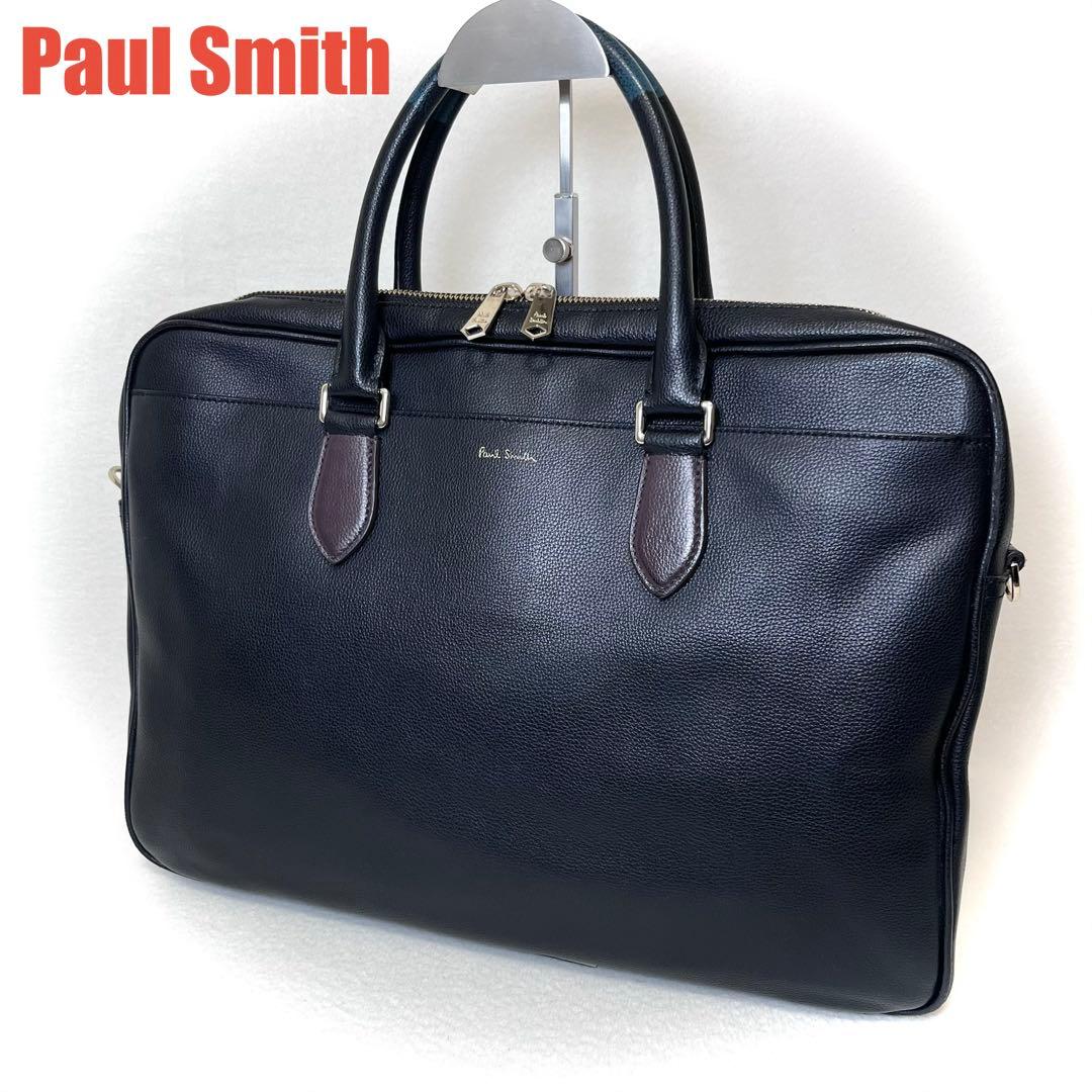 ポールスミス バイカラー ビジネスバッグ レザー A4収納 - メルカリ