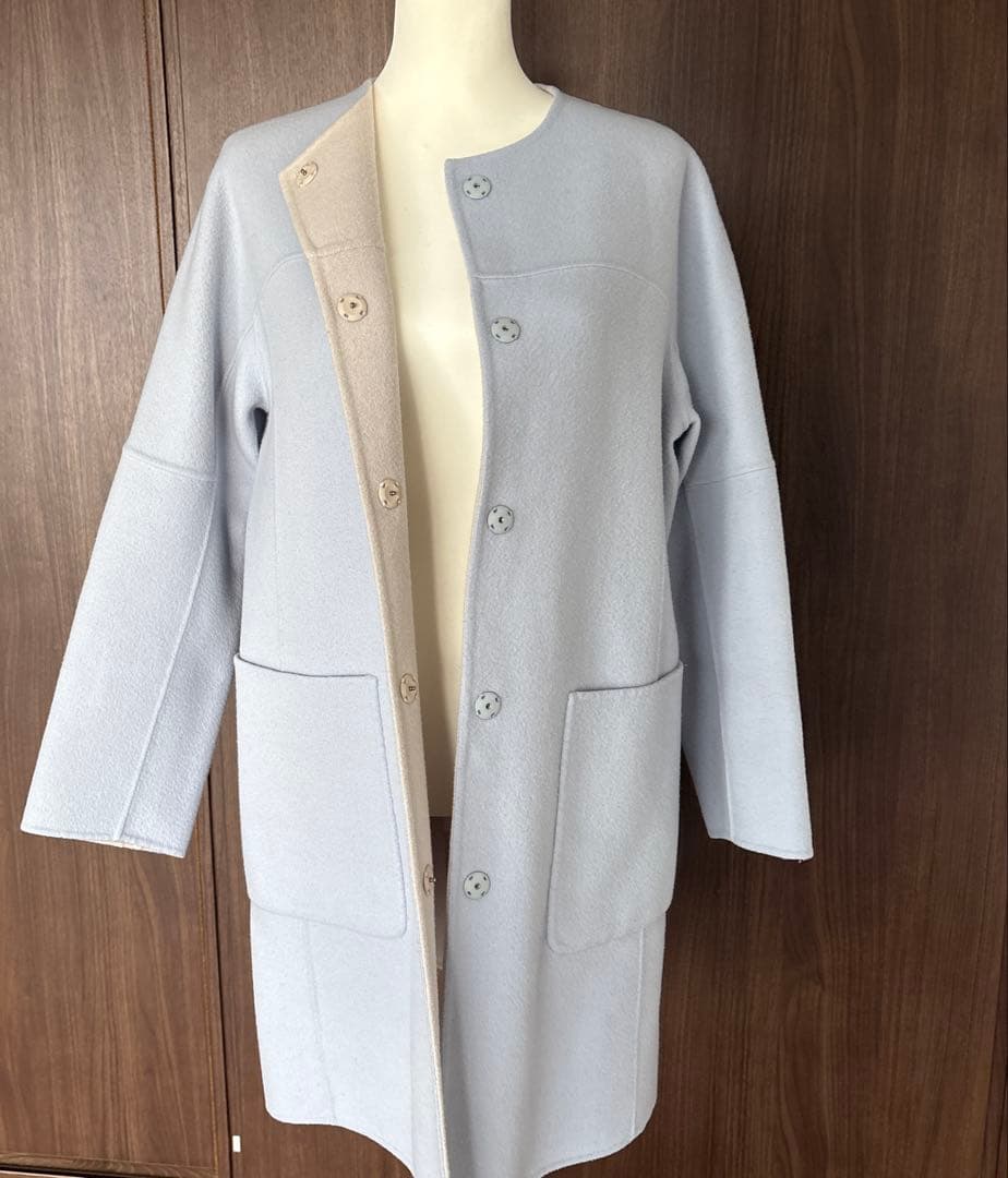 レリアン⭐︎リバーシブルノーカラーコート リバーシブルノーカラーコート【Leilian WHITE LABEL】|レリアン
