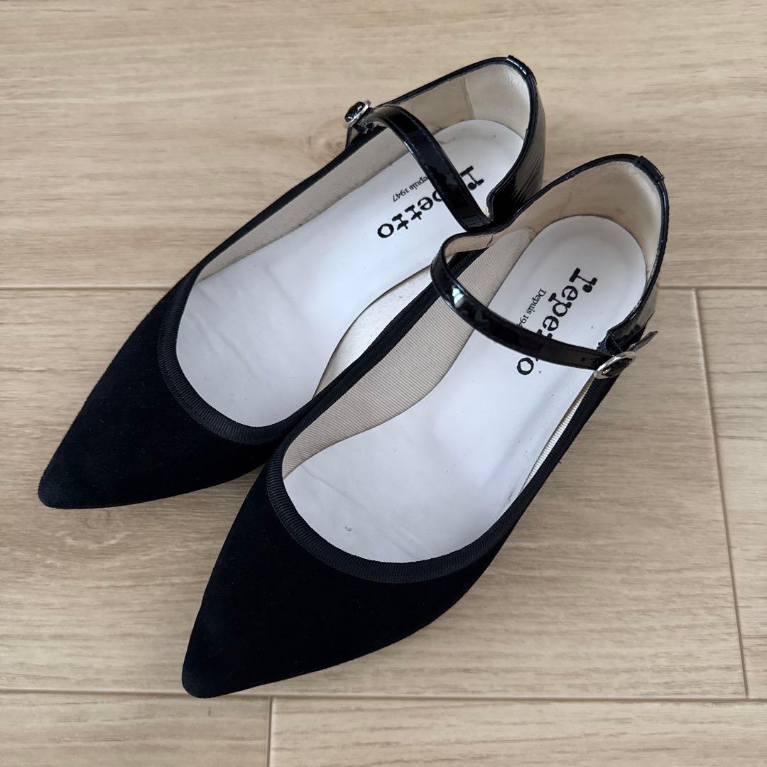 ma　Repetto ブラック ストラップ フラットシューズ　36.5 Georgia Mary Janes Black | Repetto