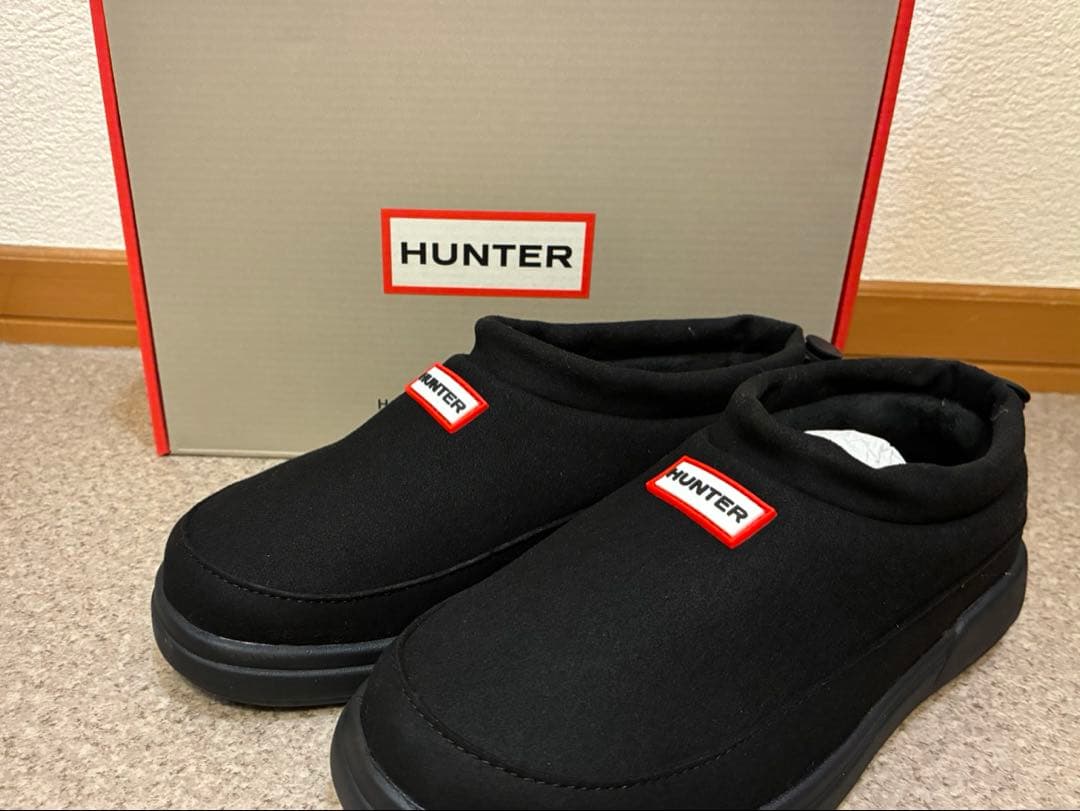 HUNTER ブラック スリッポンブーツ 0000125755000.jpg