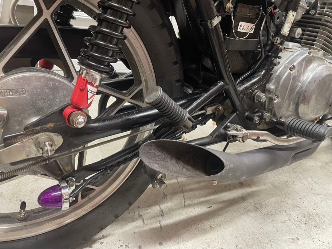 ザリ/ゴキ250用本物ミスティ管ハス切り塗装済みマフラーGSX250E - メルカリ