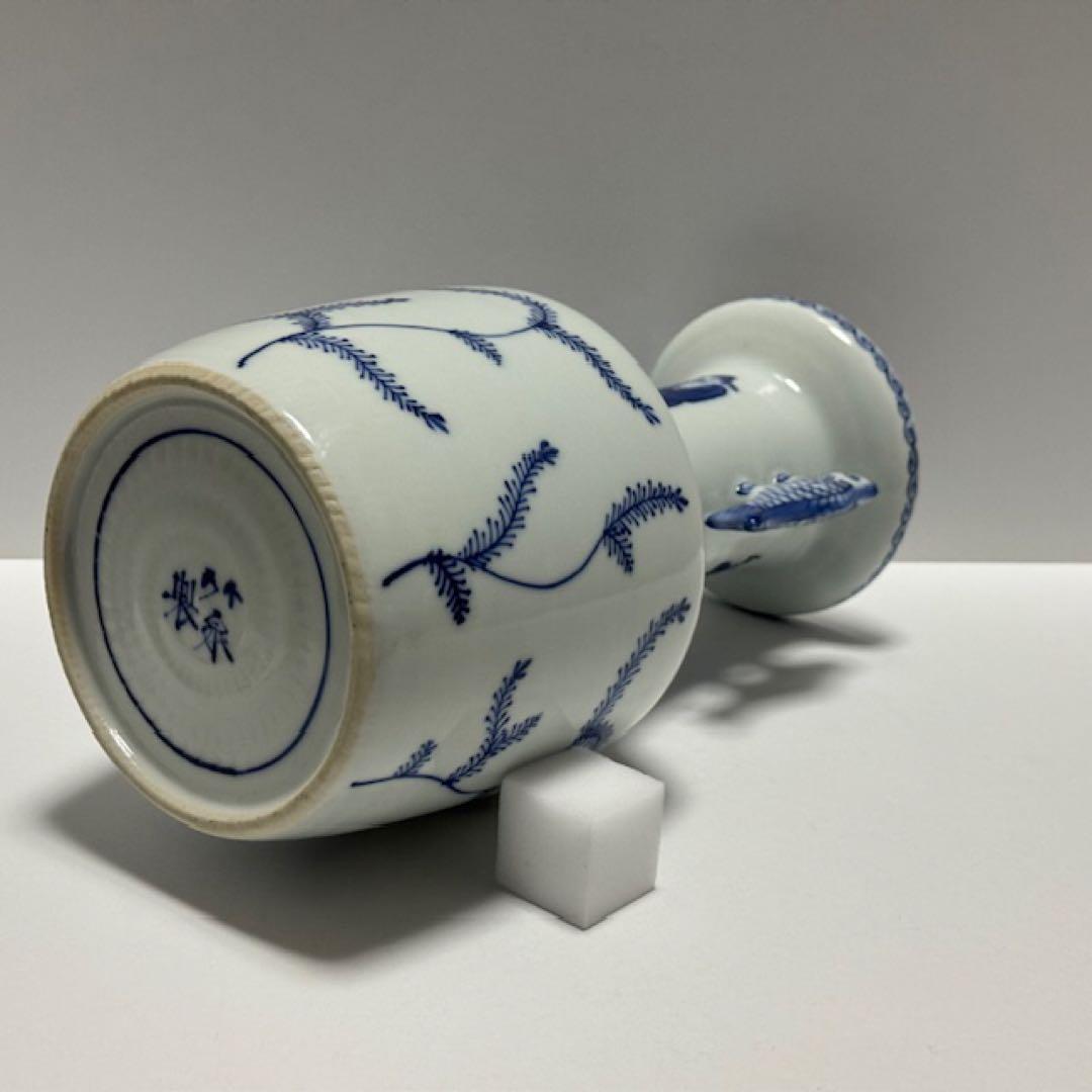 茶道具 四代 三浦竹泉 青華高砂花瓶 染付 花入 共箱 茶道 - メルカリ