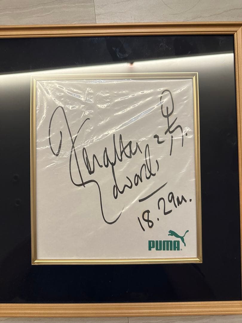 三段跳　ジョナサンエドワーズ直筆サイン 男子三段跳び】世界記録：18m29｜ジョナサン・エドワーズ（イギリス