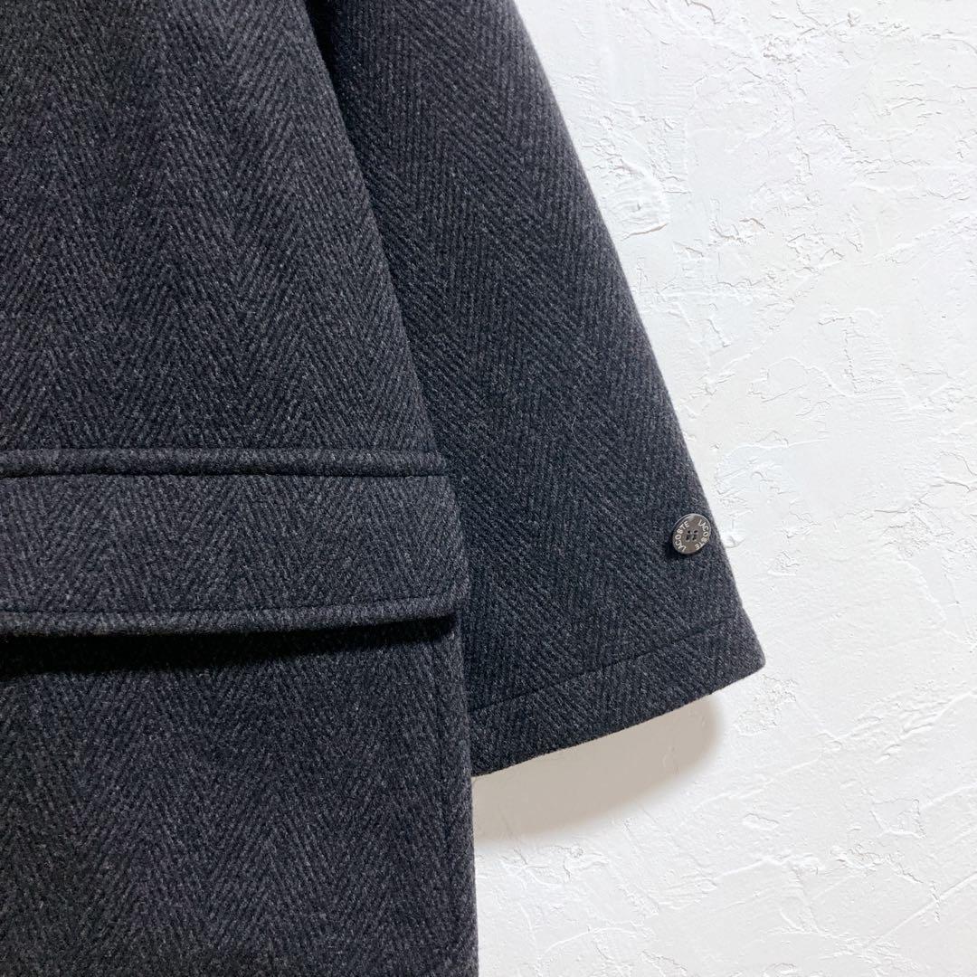 ラコステ ヘリンボーン ダッフルコート フード グレー L - メルカリ