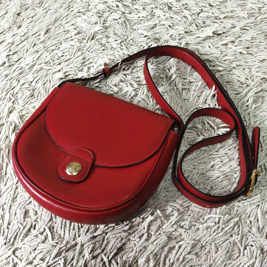 ヴィンテージ】CELINE セリーヌ ショルダーバッグ サコッシュ レッド