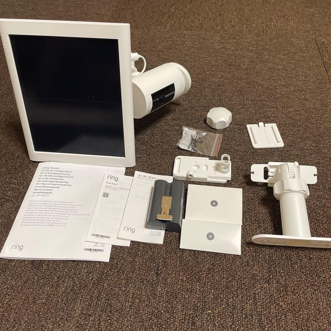 Ring 屋外用センサーライト付セキュリティカメラ+バッテリー+ソーラー