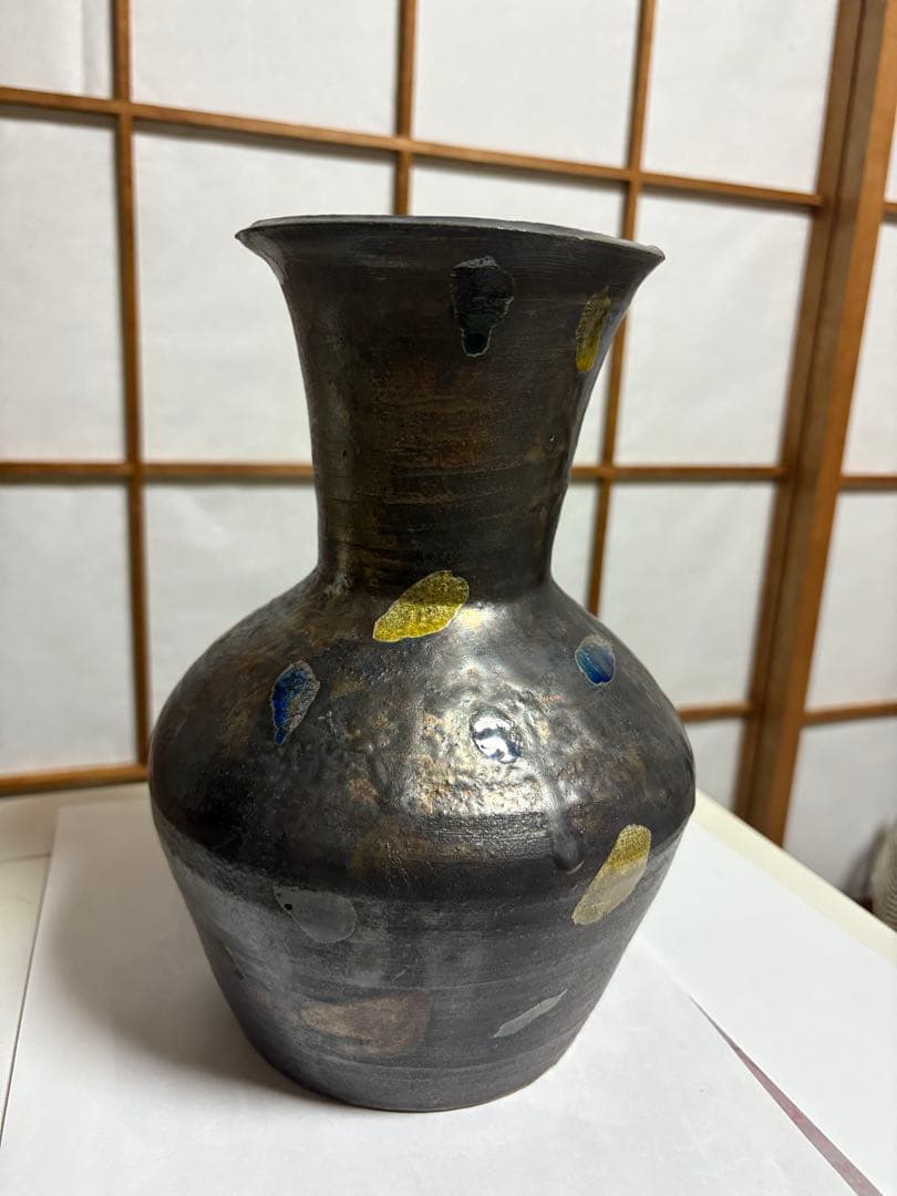 魯山人　銀花瓶 北大路魯山人 銀三彩水玉花入 | 銀座 黒田陶苑