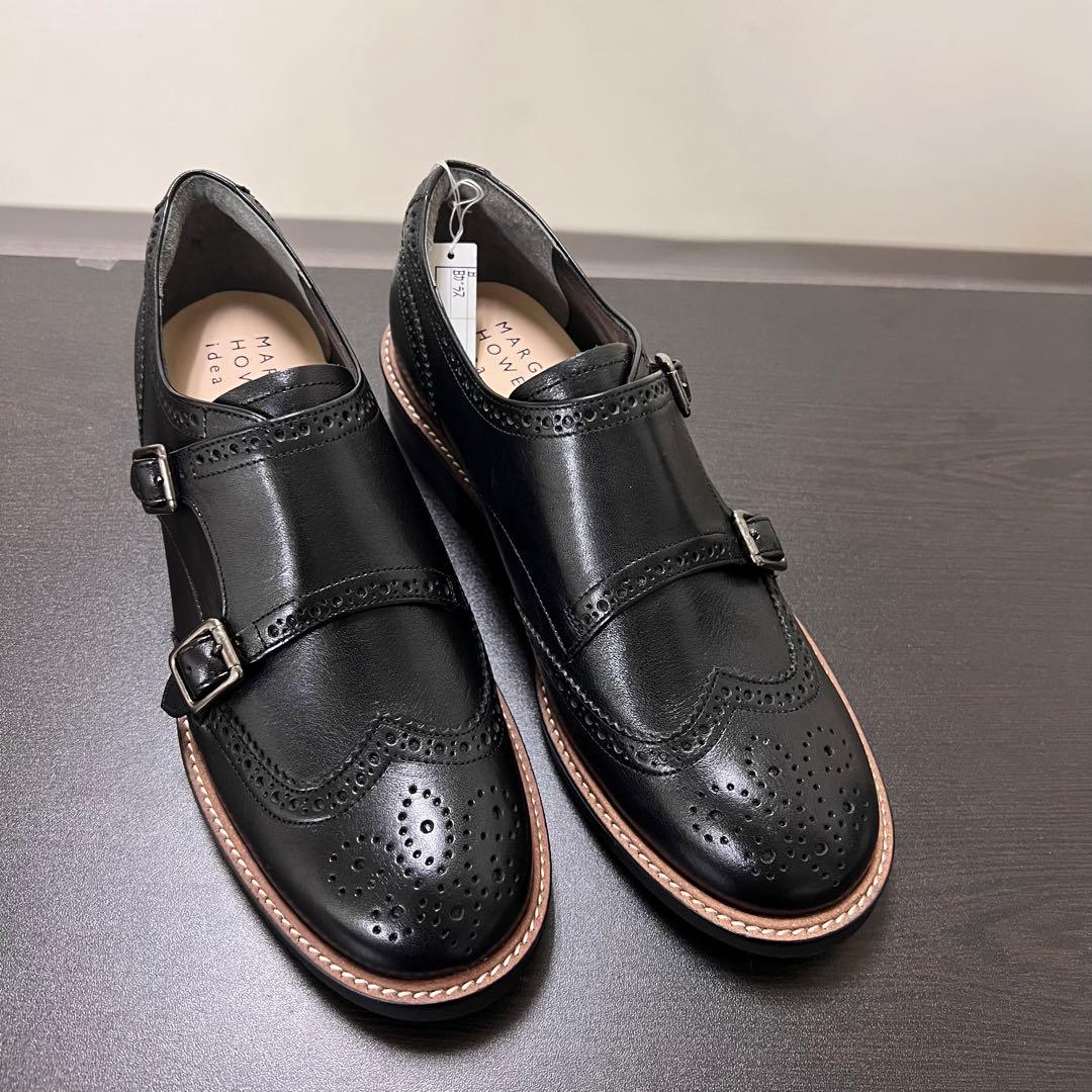 新品MARGARET HOWELL ダブルモンクストラップ 23ブラック革靴 - メルカリ