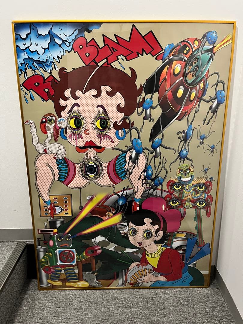 田名網敬一 + 赤塚不二夫 コラボ ポスター B1 額装済 ポップ アート 田名網敬一＋赤塚不二夫 スペシャルコラボレーション「TANAAMI