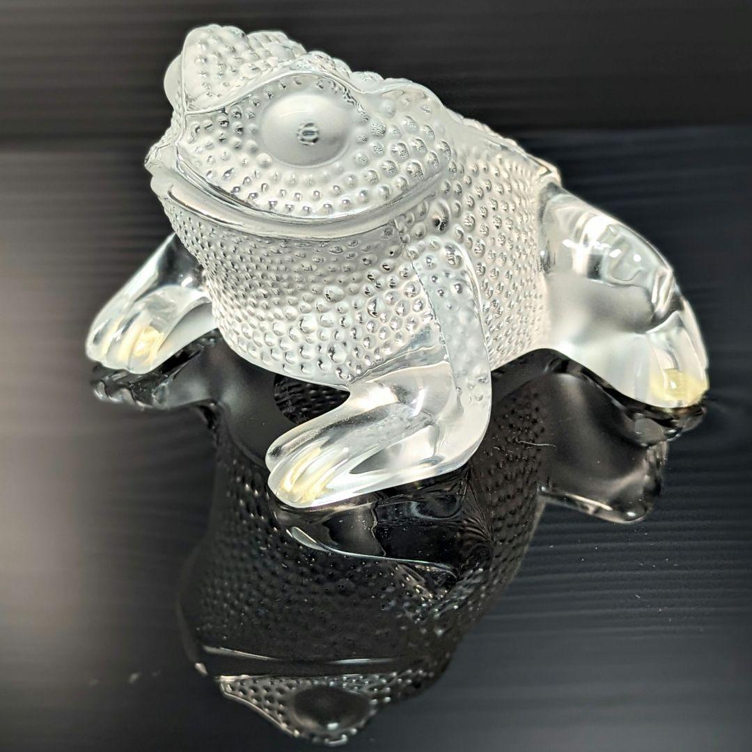 【美品】LALIQUE ラリック カエル 蛙 クリスタルガラス フィギュリン Lalique Signed Crystal Clear Frosted 