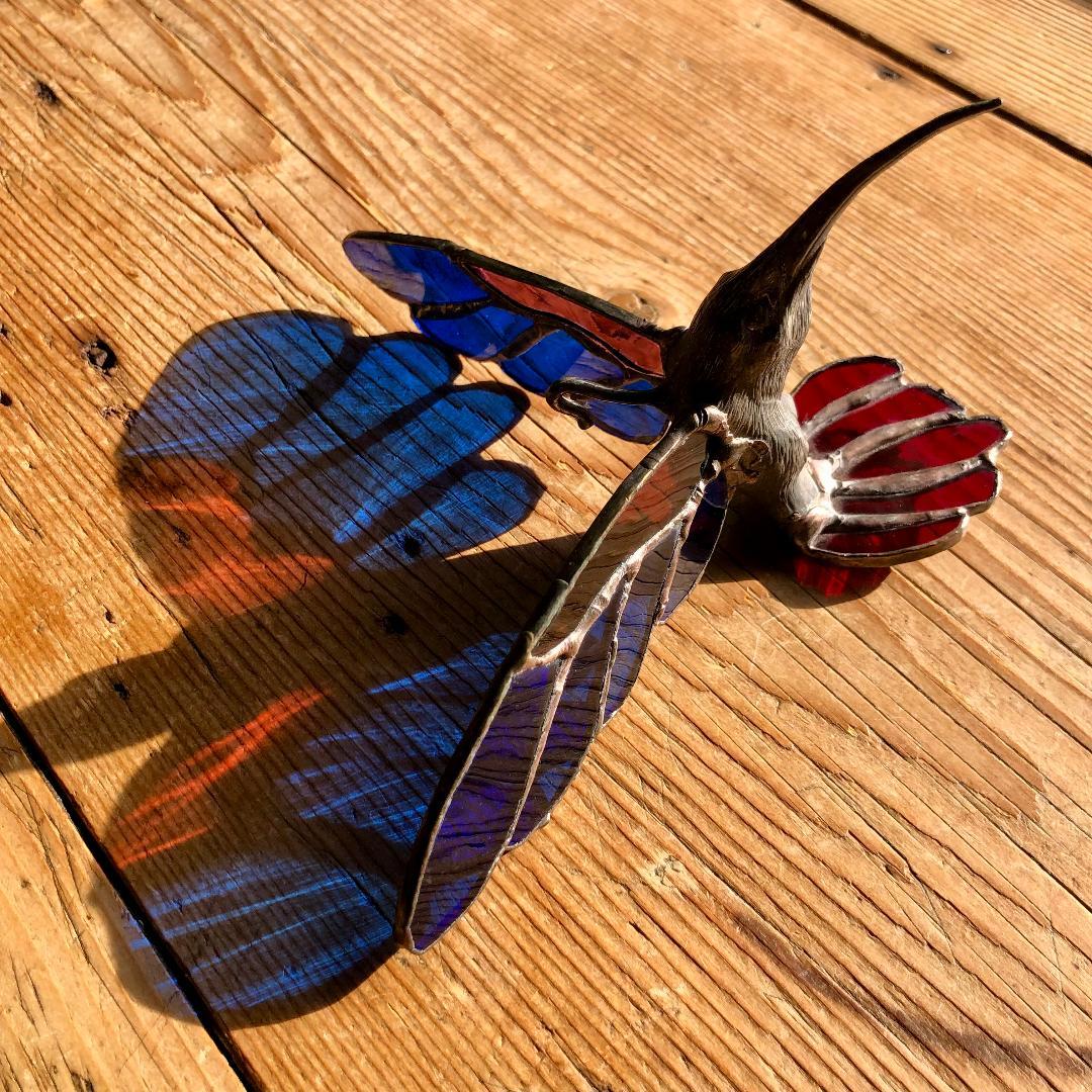 a*u様 ヴィンテージ　ハチドリ　ハミングバード　アメリカ製　ステンドグラス　モ