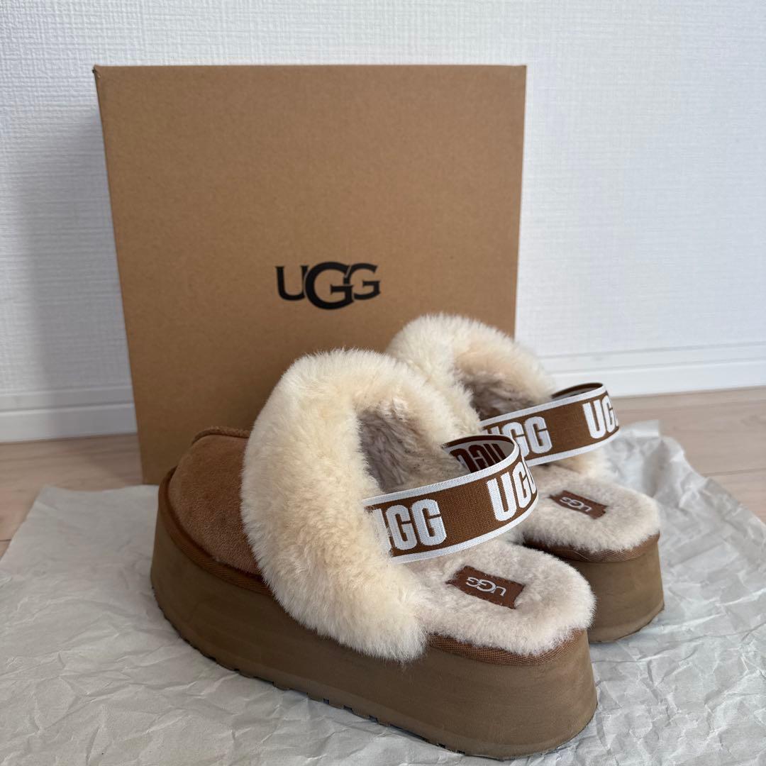 UGG FUNKETTE サンダル 24cm ブラウン 楽天市場】アグ UGG サンダル ファー ファンケット レディース 厚底