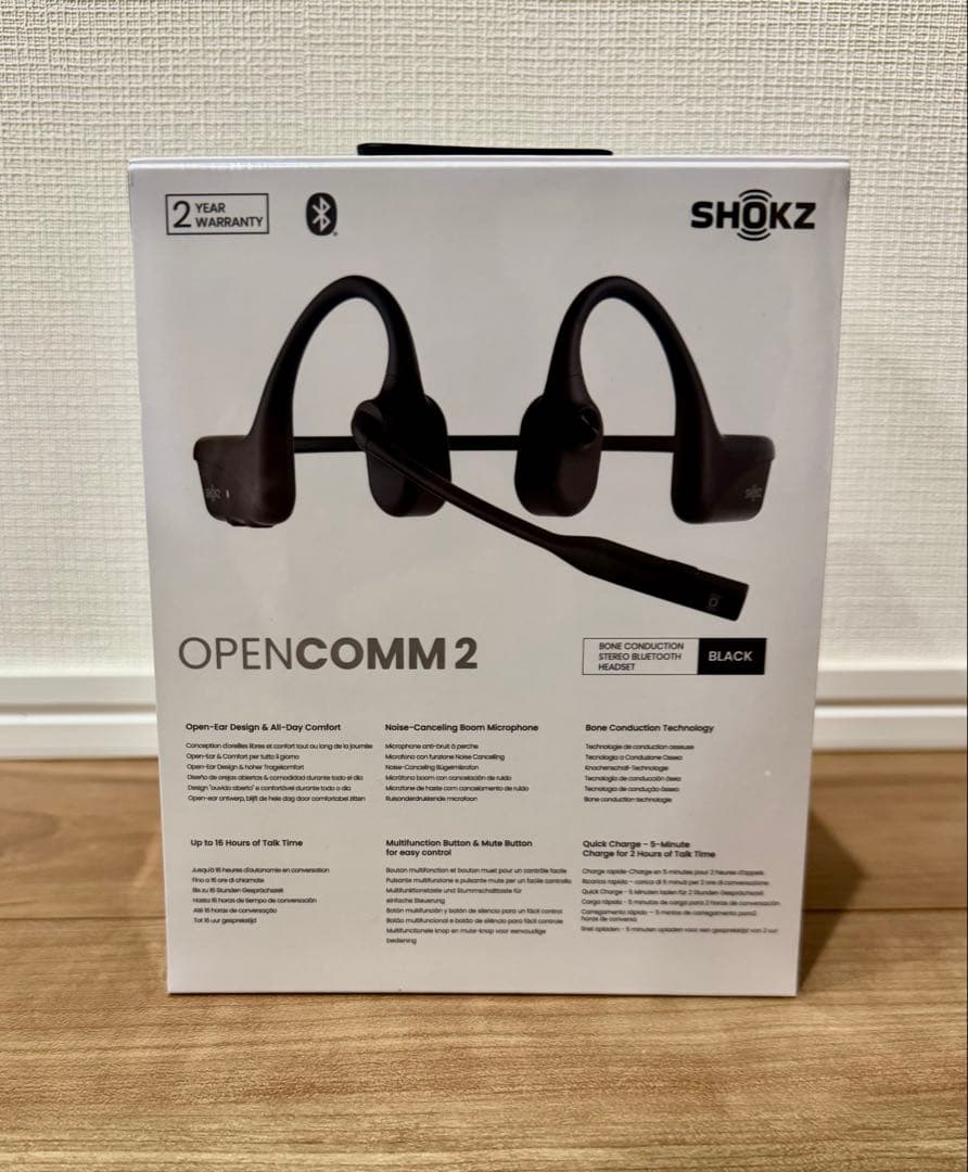 新品未開封】SHOKZ OPENCOMM2 ブラック Bluetooth対応 - メルカリ