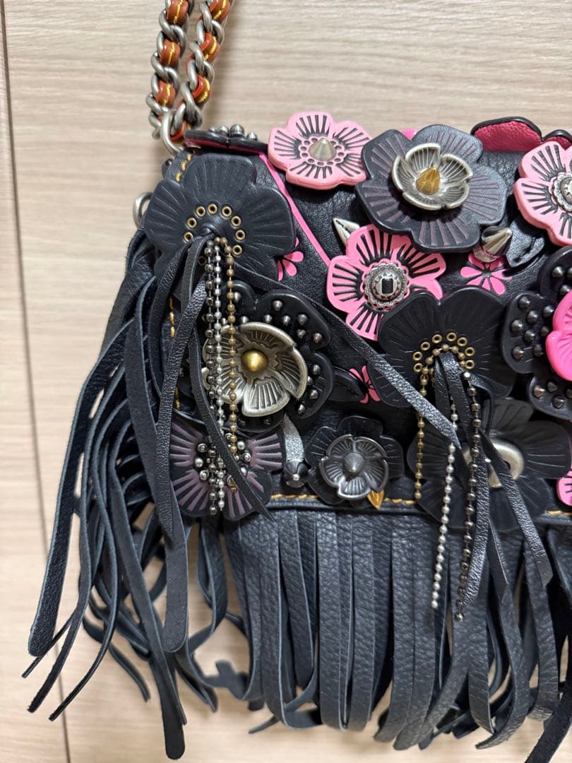美品】COACH ティーローズ フリンジ ディンキー 3wayショルダーバッグ