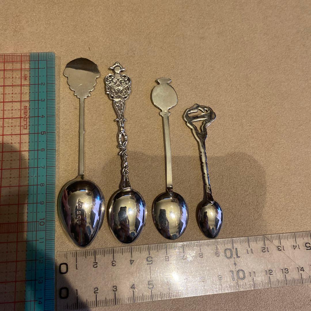 スプーン 4本 silver シルバー 銀食器 銀製品 銀製 銀 刻印あり - メルカリ