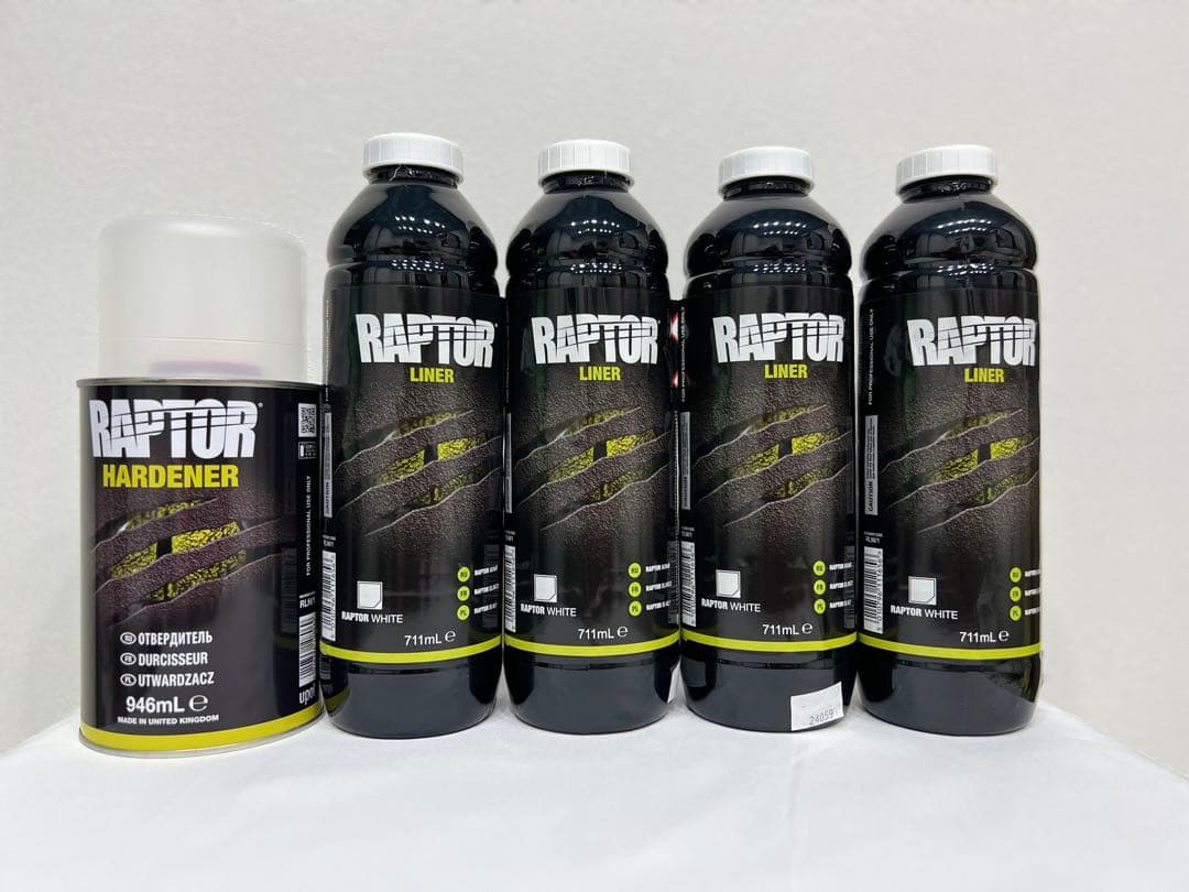 正規輸入品　RAPTOR LINER ホワイト４Lセット　ラプターライナー 楽天市場】ラプターライナー(Raptor Liner)【ブラック 4リットルセット