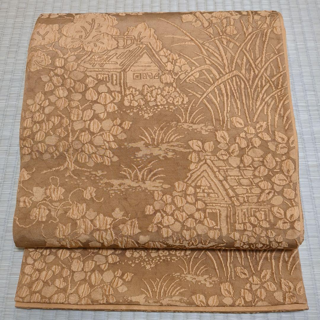 西陣織　渡文謹製　全通柄袋帯 手織纐纈 風景文　着物a SALE本日最終！” 【渡文】 特選西陣織袋帯 ～纐纈～ 「彩花