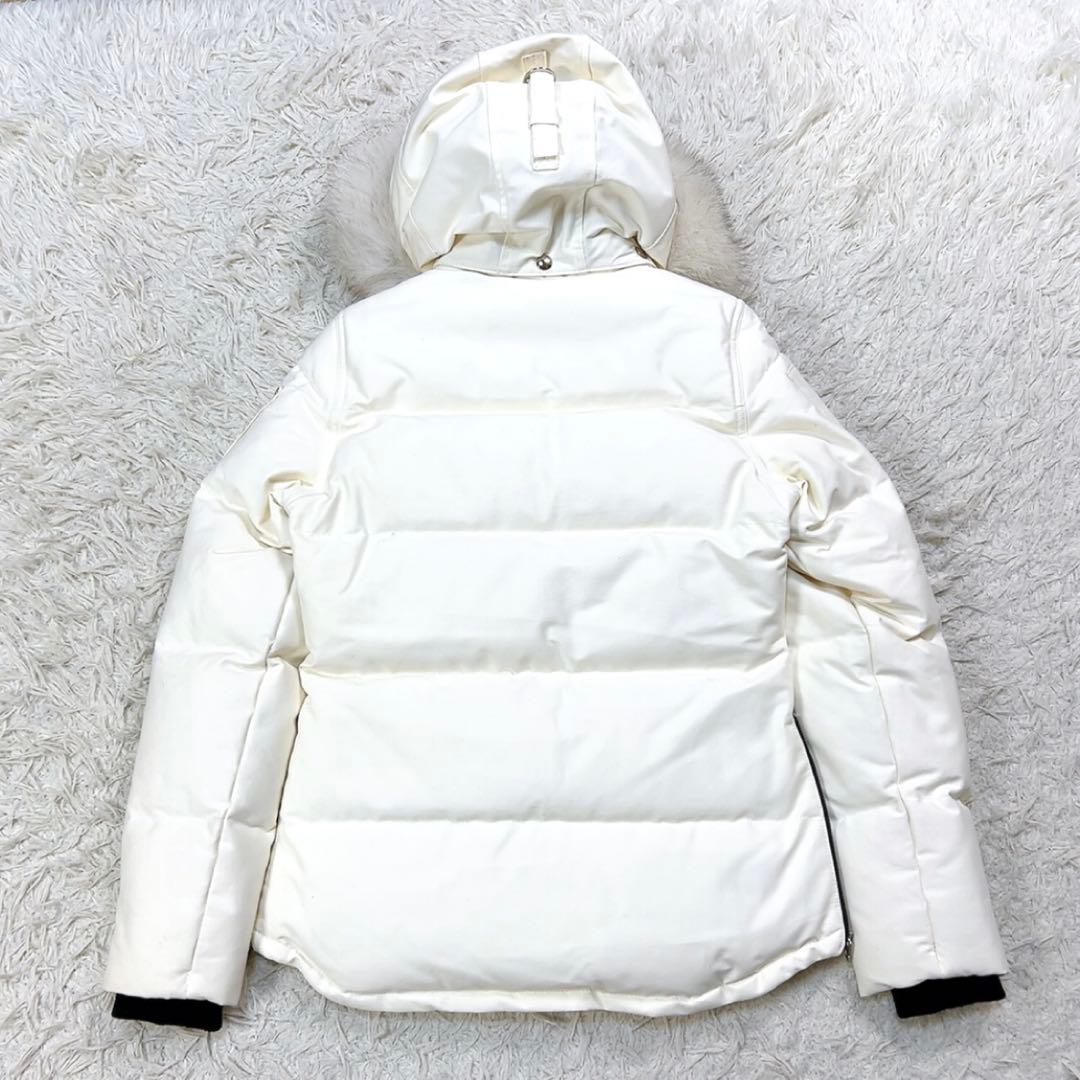 ムースナックルズ ダウンジャケット 2way リアルファー S ホワイト