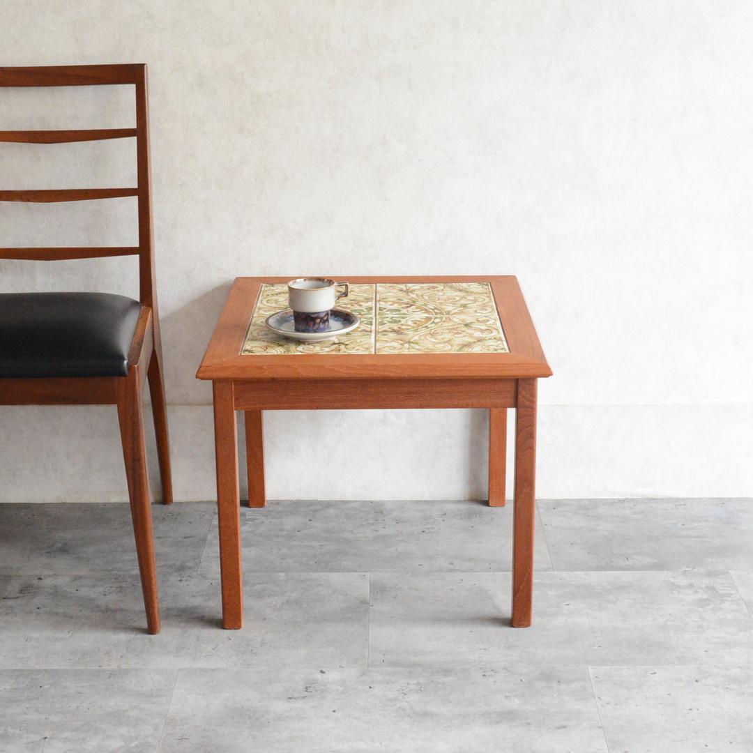 Ran　デンマーク タイルトップ チーク サイドテーブル 北欧家具 デンマーク製 タイルトップサイドテーブル チーク材 北欧家具