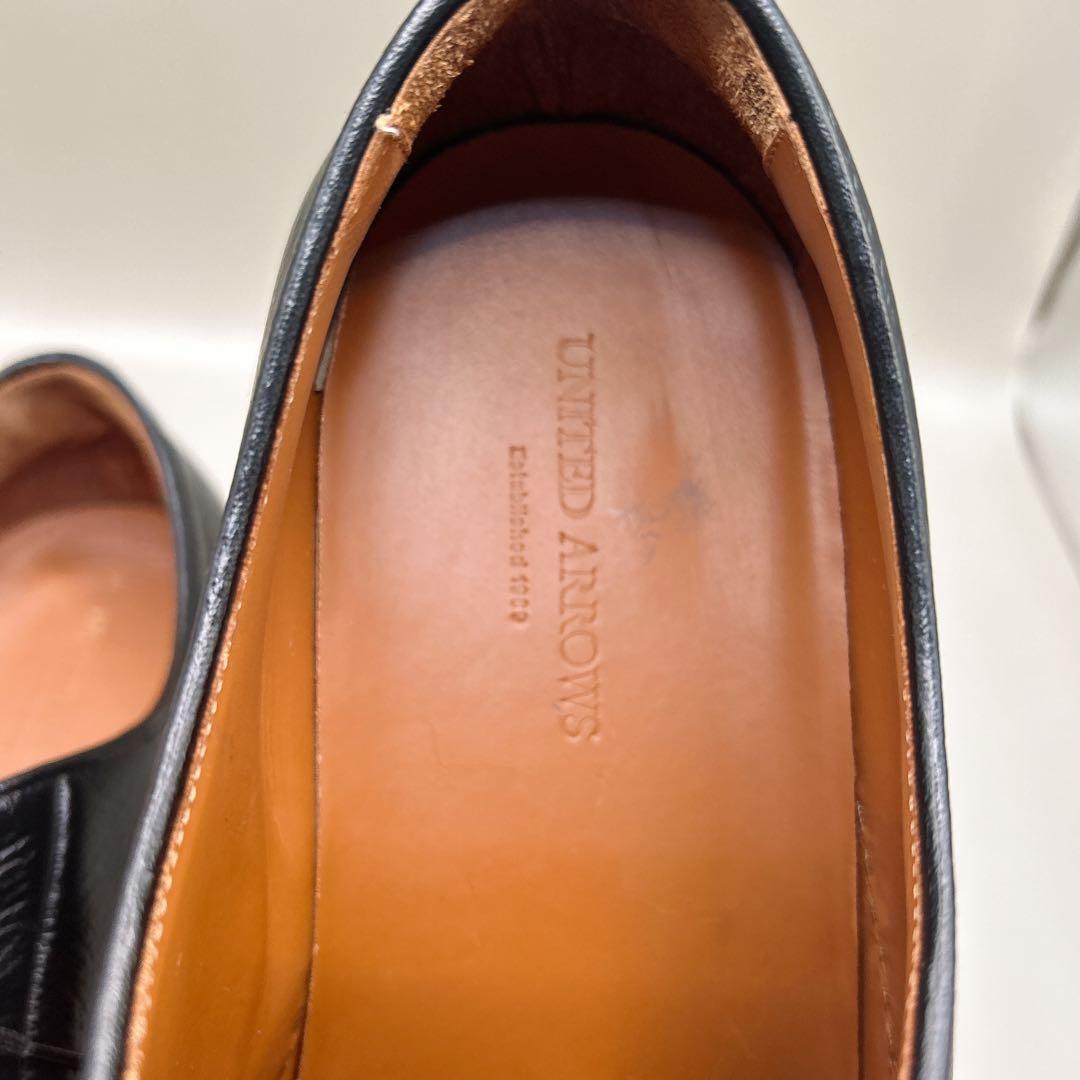 美品』ユナイテッドアローズ ドレススニーカー 革靴 シボ革 ブラック