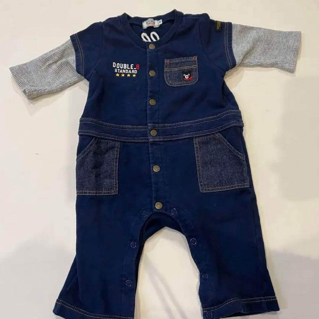 double.B ネイビー ロンパース・カバーオール ミキハウス - メルカリ