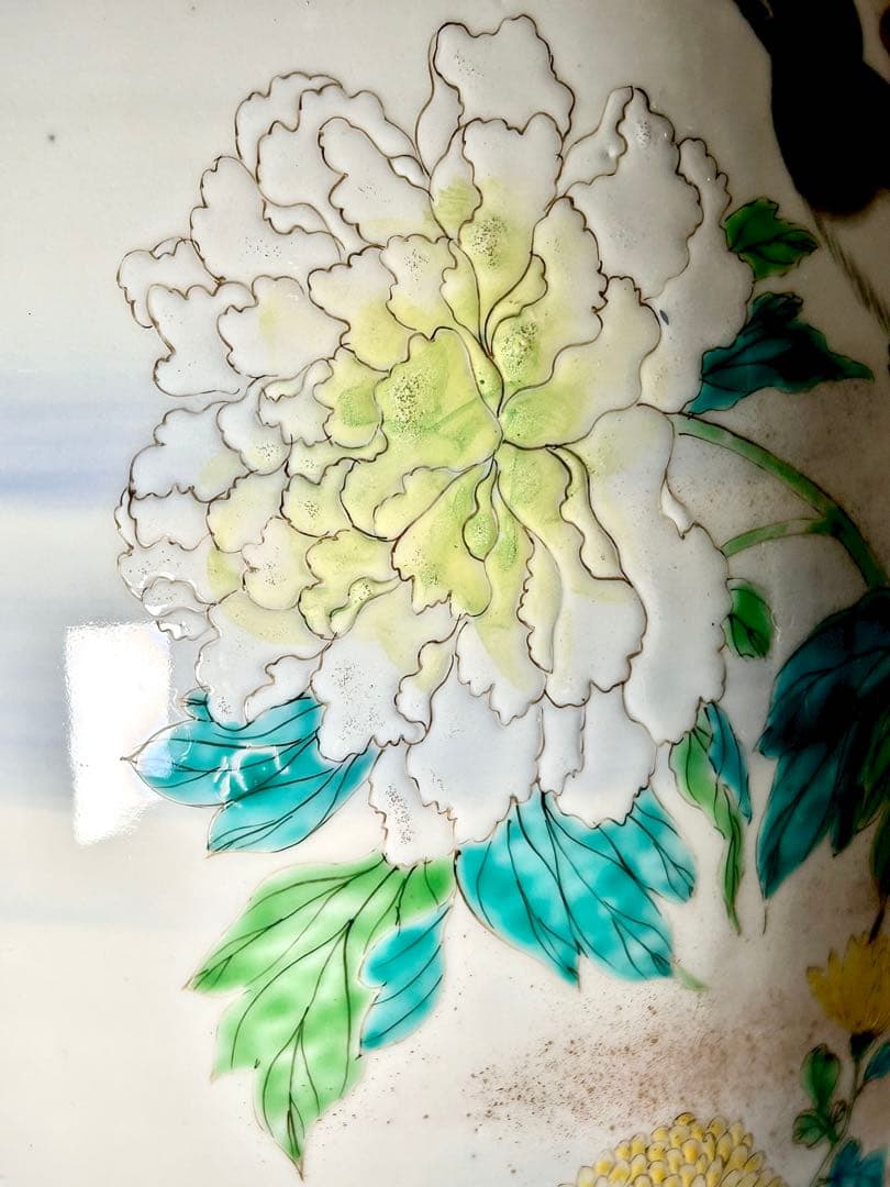 香蘭社 明治初期 釉下彩上絵花鳥図大花瓶 有田 伊万里 - メルカリ