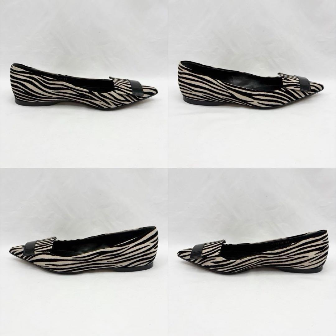 美品】セルジオロッシ sr1 ゼブラ プレート フラットシューズ 総柄