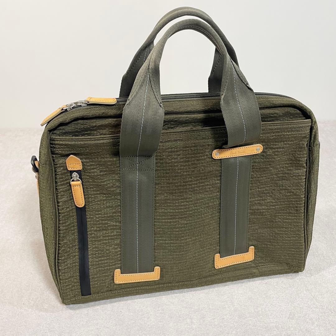 極美品】ポールスミス ブリーフケース 2way オリーブ ナイロン×レザー