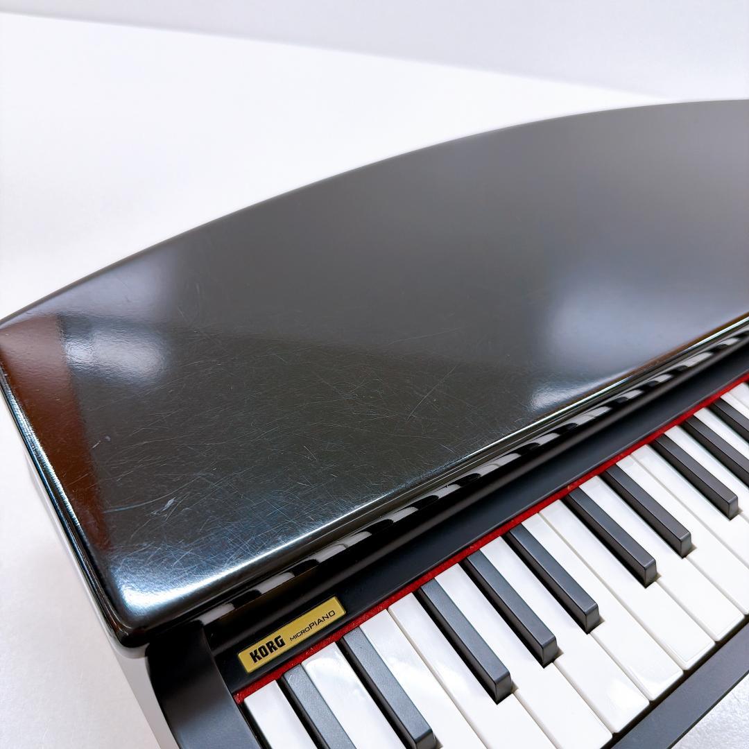 良品】KORG コルグ MICROPIANO マイクロピアノ 黒 蓋 ペダル付