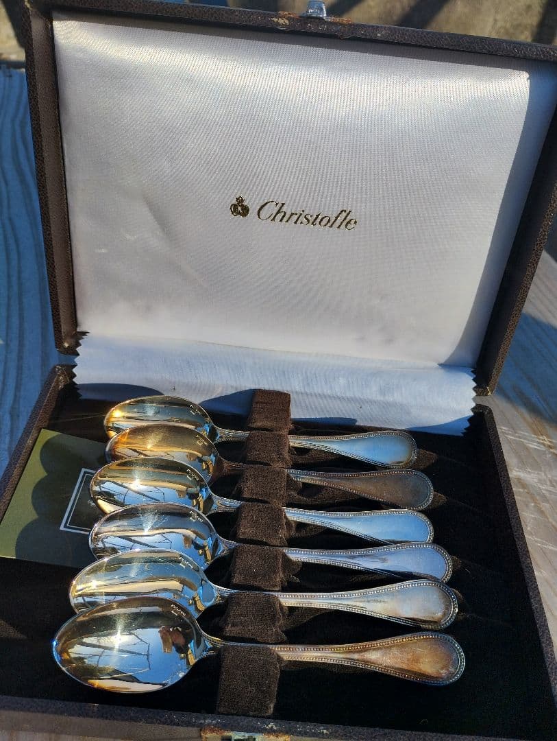 極美品☆仏蘭西高級銀器クリストフルシルバー銀P コーヒースプーン6本