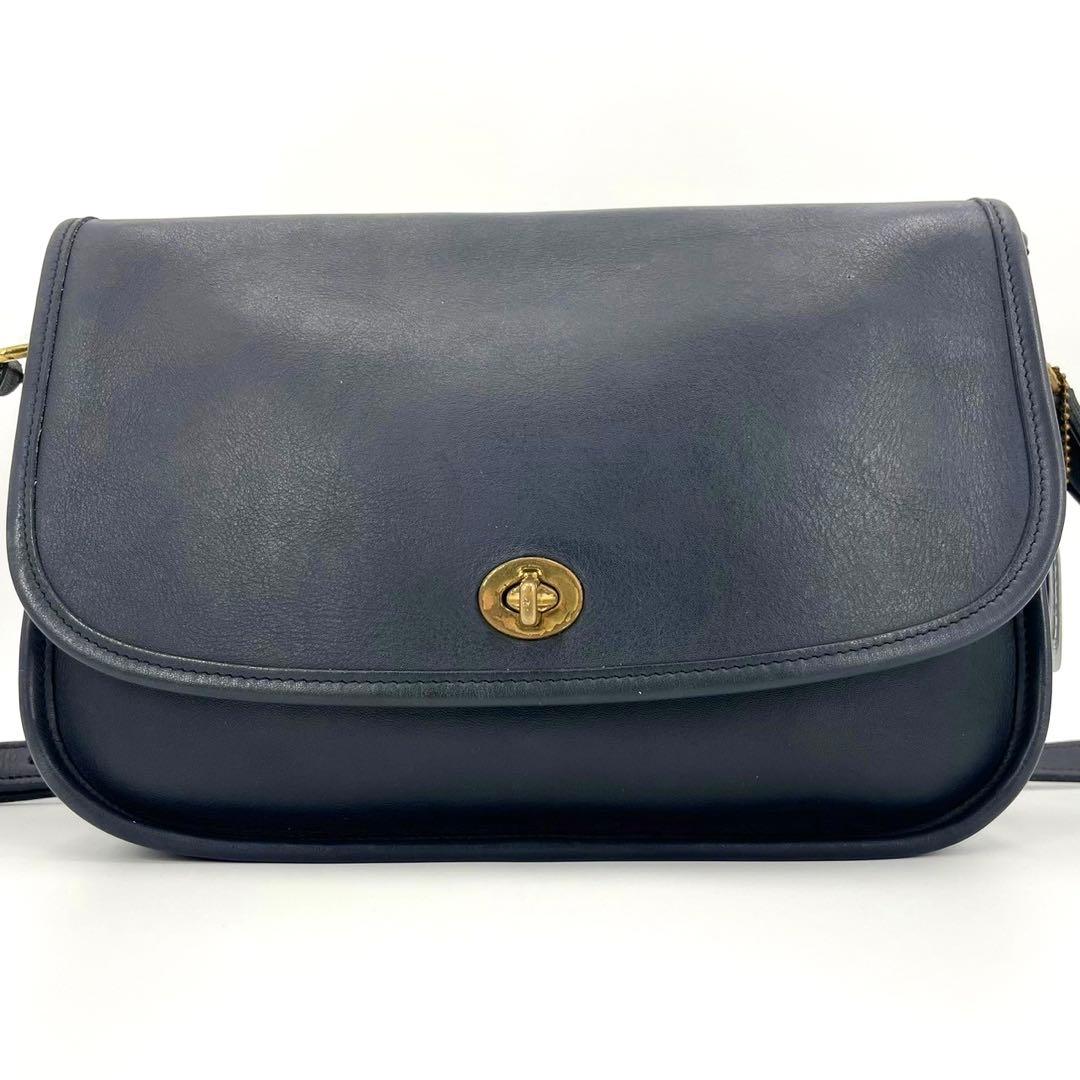 COACH オールドコーチ ショルダーバッグ ターンロック ネイビー 9790
