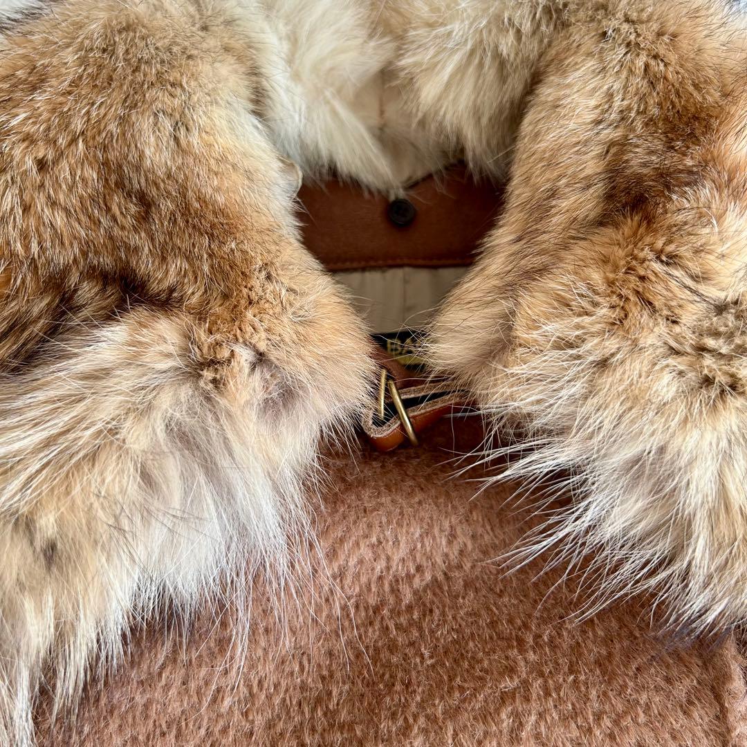 美品⭐︎BACCA シャギー ピーコート アンゴラ混 リアルファー襟付き